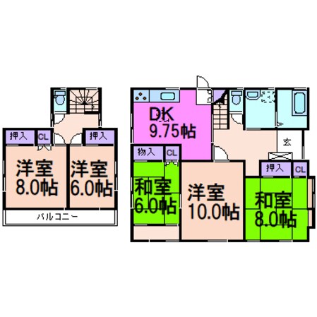 日吉町貸家の物件間取画像